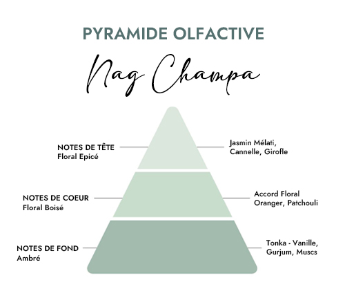 Pyramide olfactive parfum bougie nag champa