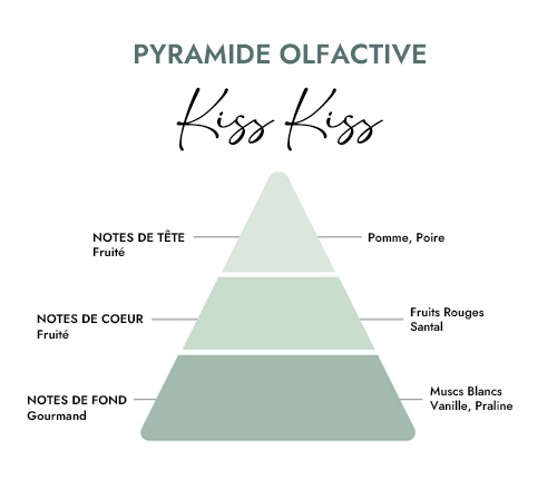 Pyramide olfactive parfum bougie kiss kiss